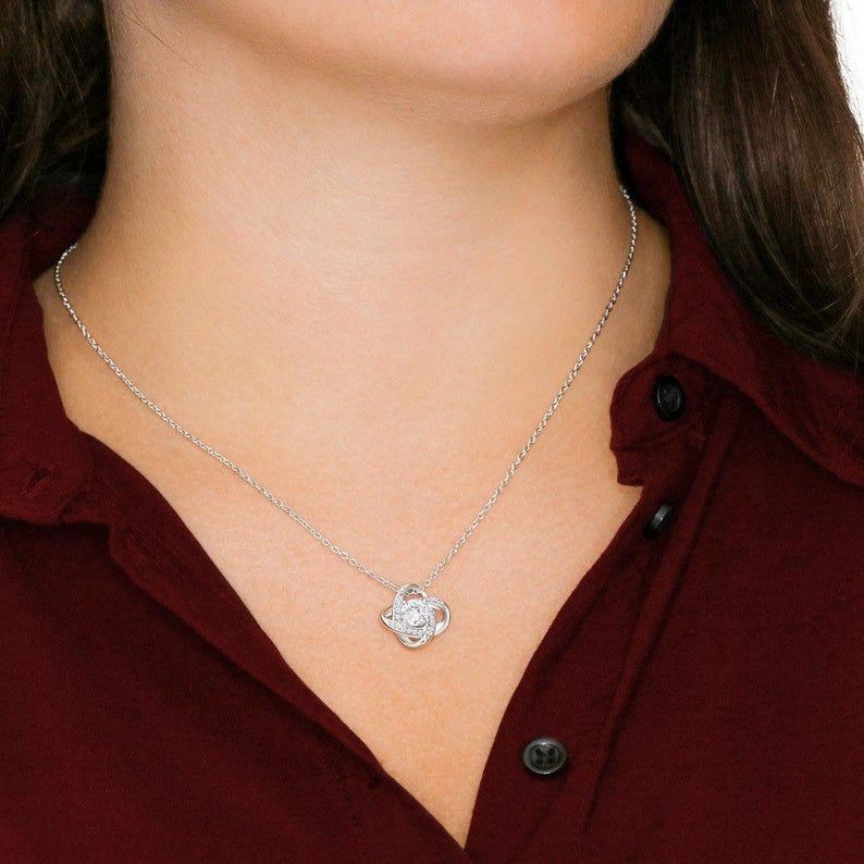 To My Mommy To Be, Love From Your Tummy Love Knot Necklace – Pregnancy Gift for Mommy – Gift for Mommy from Baby Bump – Mom Necklace Jewelry