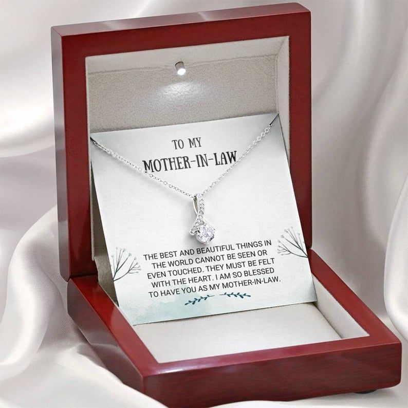 To My Mother-In-Law – Alluring Beauty Necklace Step Mom, Mothers Day, Mother In Law, Bonus Mom Jewelry, Step Parent Gift,