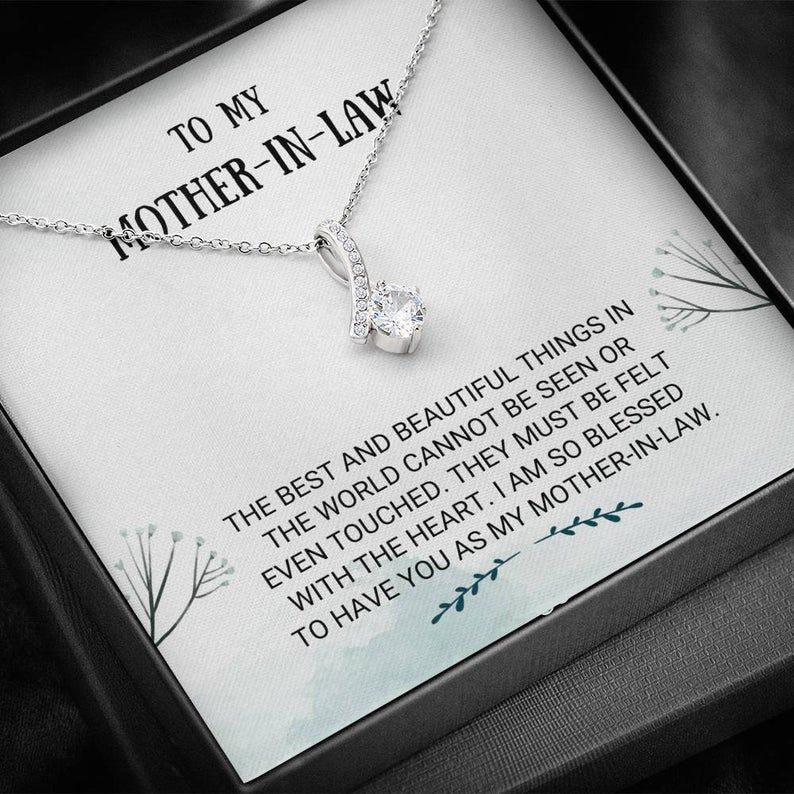 To My Mother-In-Law – Alluring Beauty Necklace Step Mom, Mothers Day, Mother In Law, Bonus Mom Jewelry, Step Parent Gift,