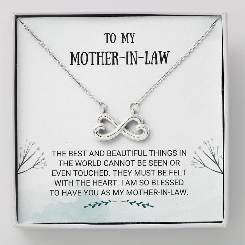 To My Mother-In-Law – Infinity Heart Necklace Step Mom, Mothers Day, Mother In Law, Bonus Mom Jewelry, Step Parent Gift,