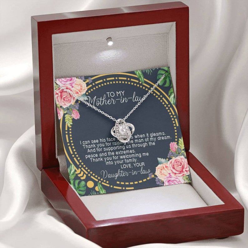 To My Mother-In-law Gift Love Knot Necklace Mother In Law Gifts, Mother In Law Jewerlry, Mother’s Day Gift for Mother In Law