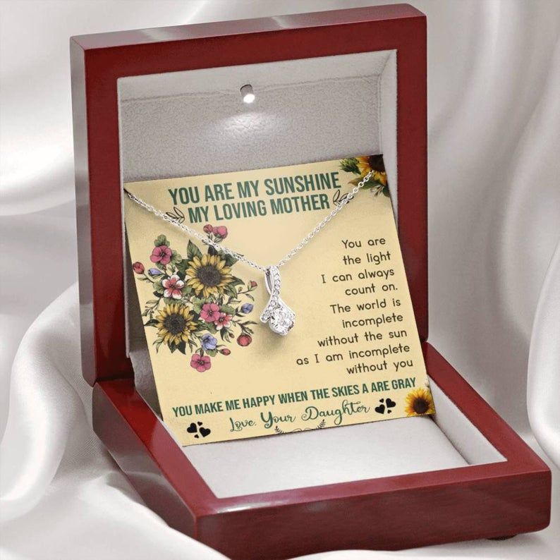 To My Mother Alluring Beauty Necklace You Are My Sunshine Mother’s Day Gift Necklace – Mommy Birthday, – Mommy Necklace Gift