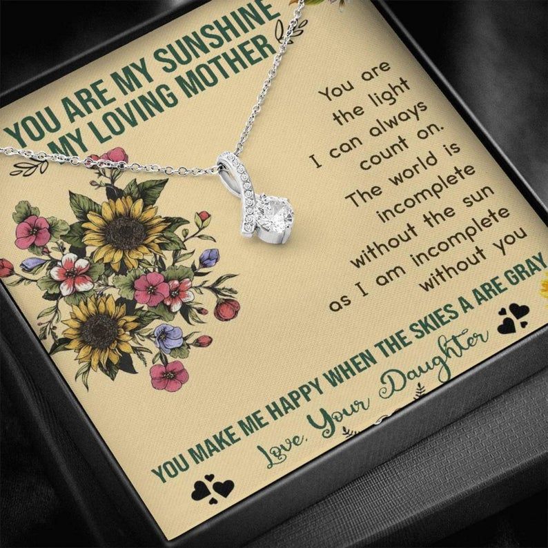 To My Mother Alluring Beauty Necklace You Are My Sunshine Mother’s Day Gift Necklace – Mommy Birthday, – Mommy Necklace Gift