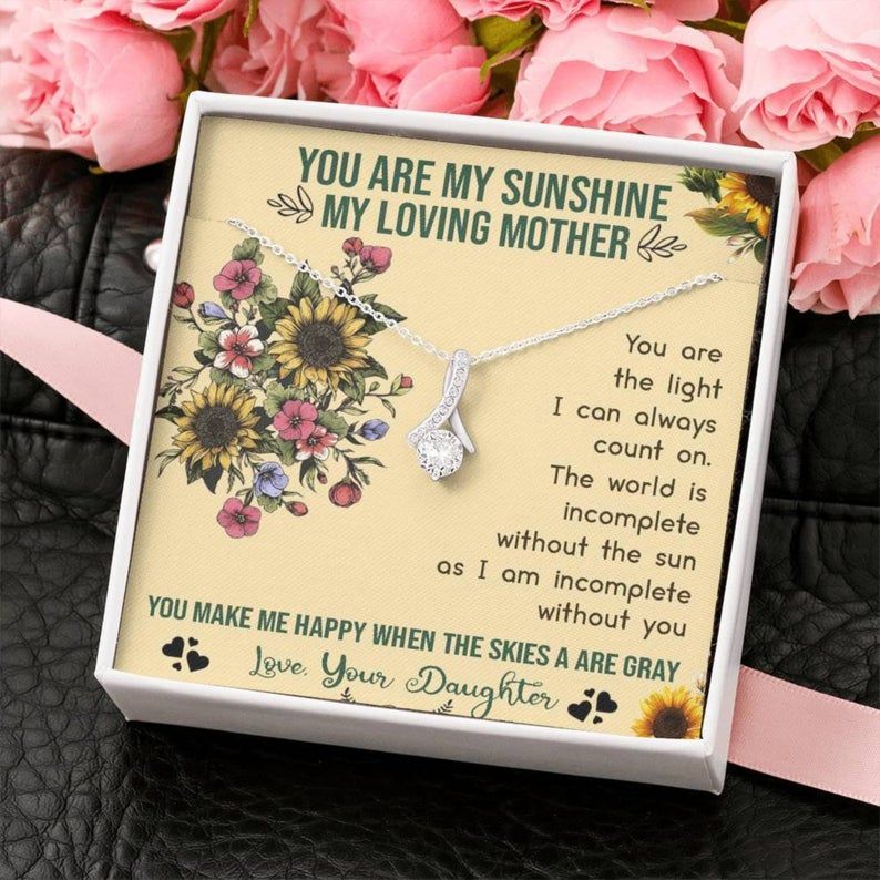 To My Mother Alluring Beauty Necklace You Are My Sunshine Mother’s Day Gift Necklace – Mommy Birthday, – Mommy Necklace Gift