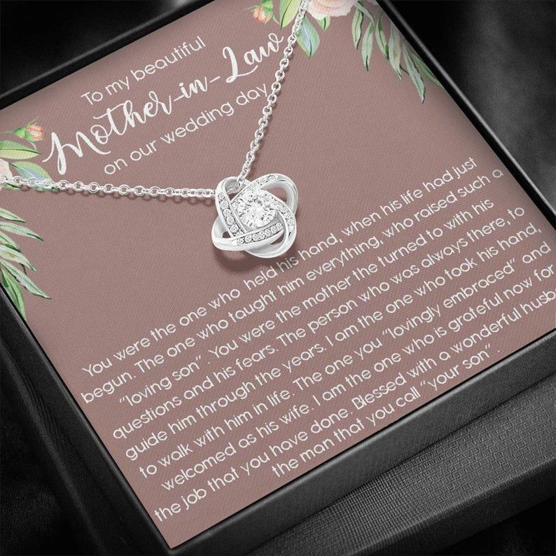 To My Mother in Law on My Wedding Day Gift, Mother in Law Love Knot Necklace Gift From Bride, Mother in Law Necklace Gift for Mother-in-Law