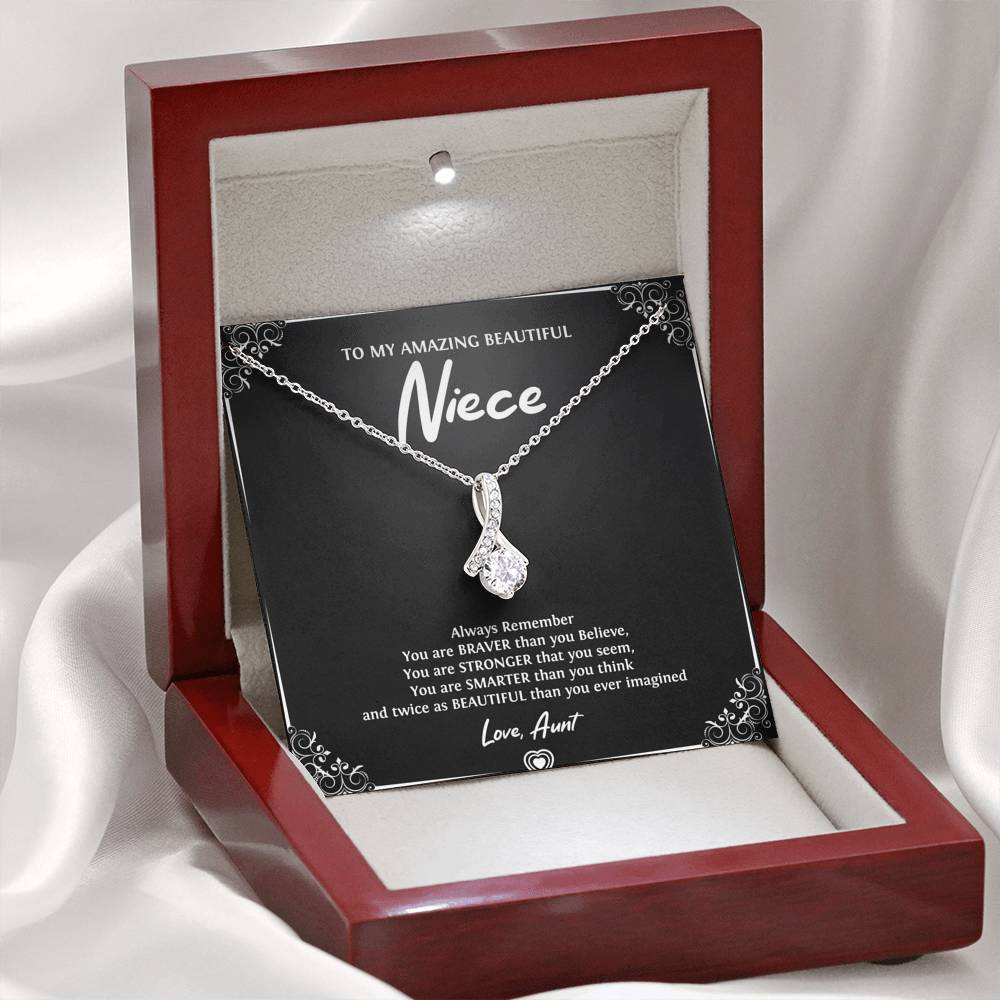 To My Niece  Gifts, Always Remember, Alluring Beauty Necklace For Women, Birthday Present Idea From Aunt