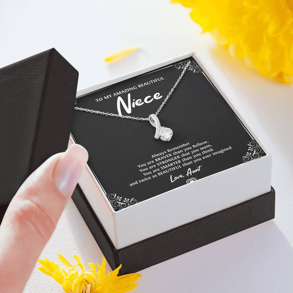To My Niece  Gifts, Always Remember, Alluring Beauty Necklace For Women, Birthday Present Idea From Aunt