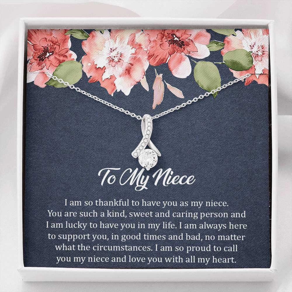 To My Niece  Gifts, I’m So Thankful, Alluring Beauty Necklace For Women, Birthday Present Ideas From Aunt Uncle
