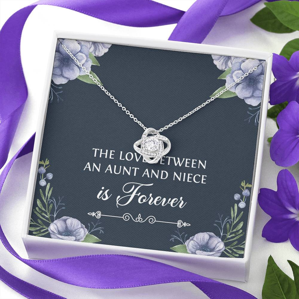 To My Niece  Gifts, The Love Between an Aunt and Niece, Love Knot Necklace For Women, Birthday Present Idea From Aunt