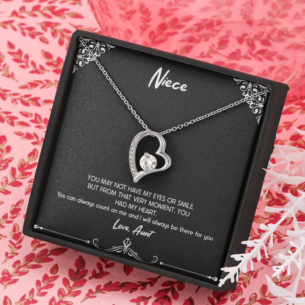 To My Niece  Gifts, You Can Always Count On Me, Forever Love Heart Necklace For Women, Birthday Present Idea From Aunt