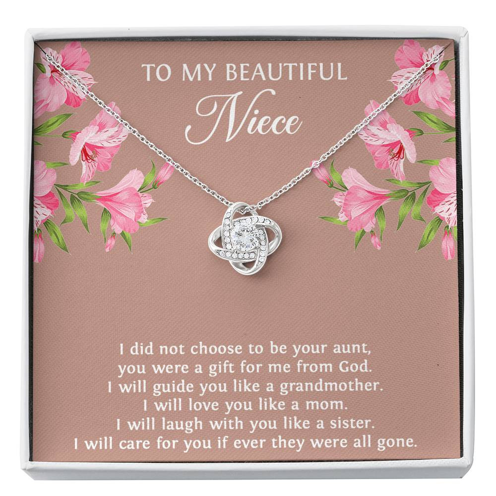 To My Niece  Gifts, You Were A Gift For Me From God, Love Knot Necklace For Women, Birthday Present Idea From Aunt