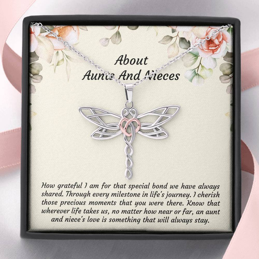 To My Niece Gifts, How Grateful I Am For That Special Bond, Dragonfly Necklace For Women, Niece Birthday Present From Aunt