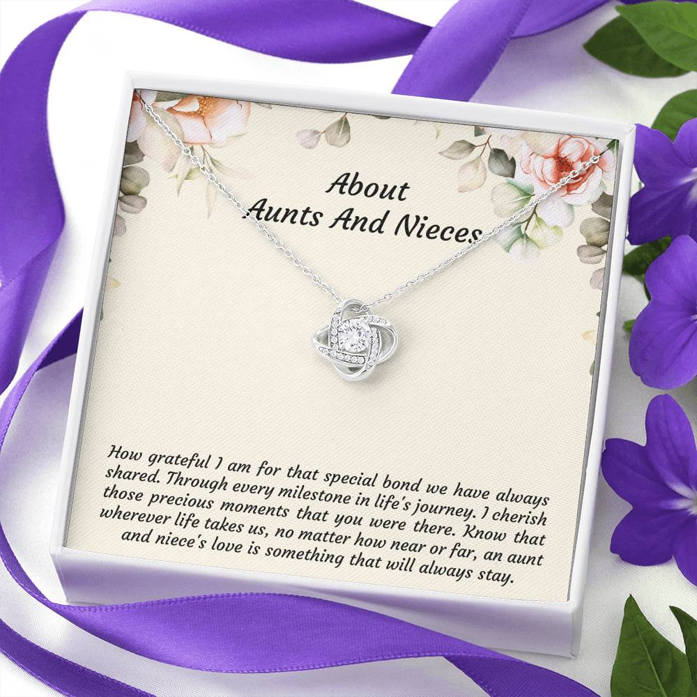 To My Niece Gifts, How Grateful I Am For That Special Bond, Love Knot Necklace For Women, Niece Birthday Present From Aunt