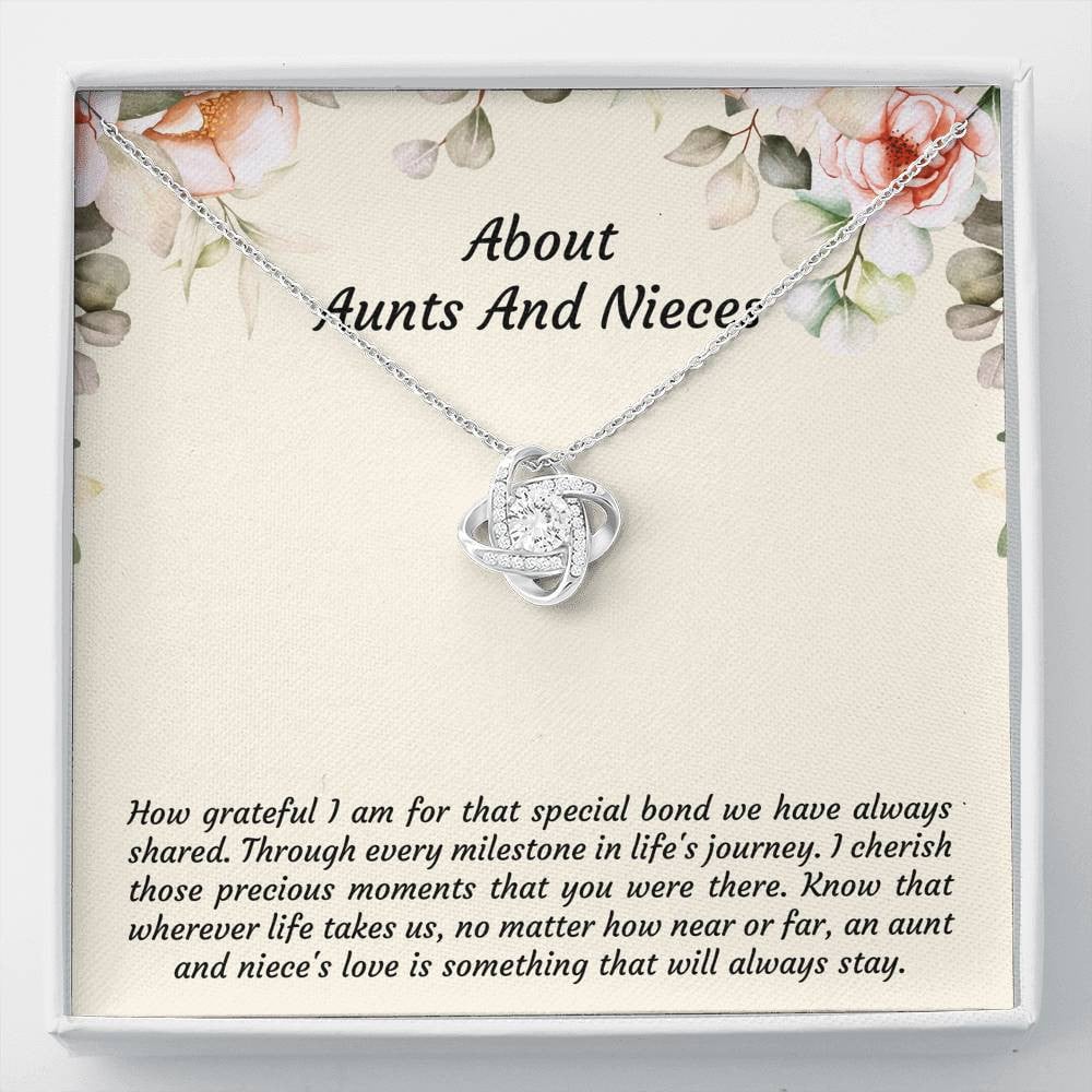 To My Niece Gifts, How Grateful I Am For That Special Bond, Love Knot Necklace For Women, Niece Birthday Present From Aunt