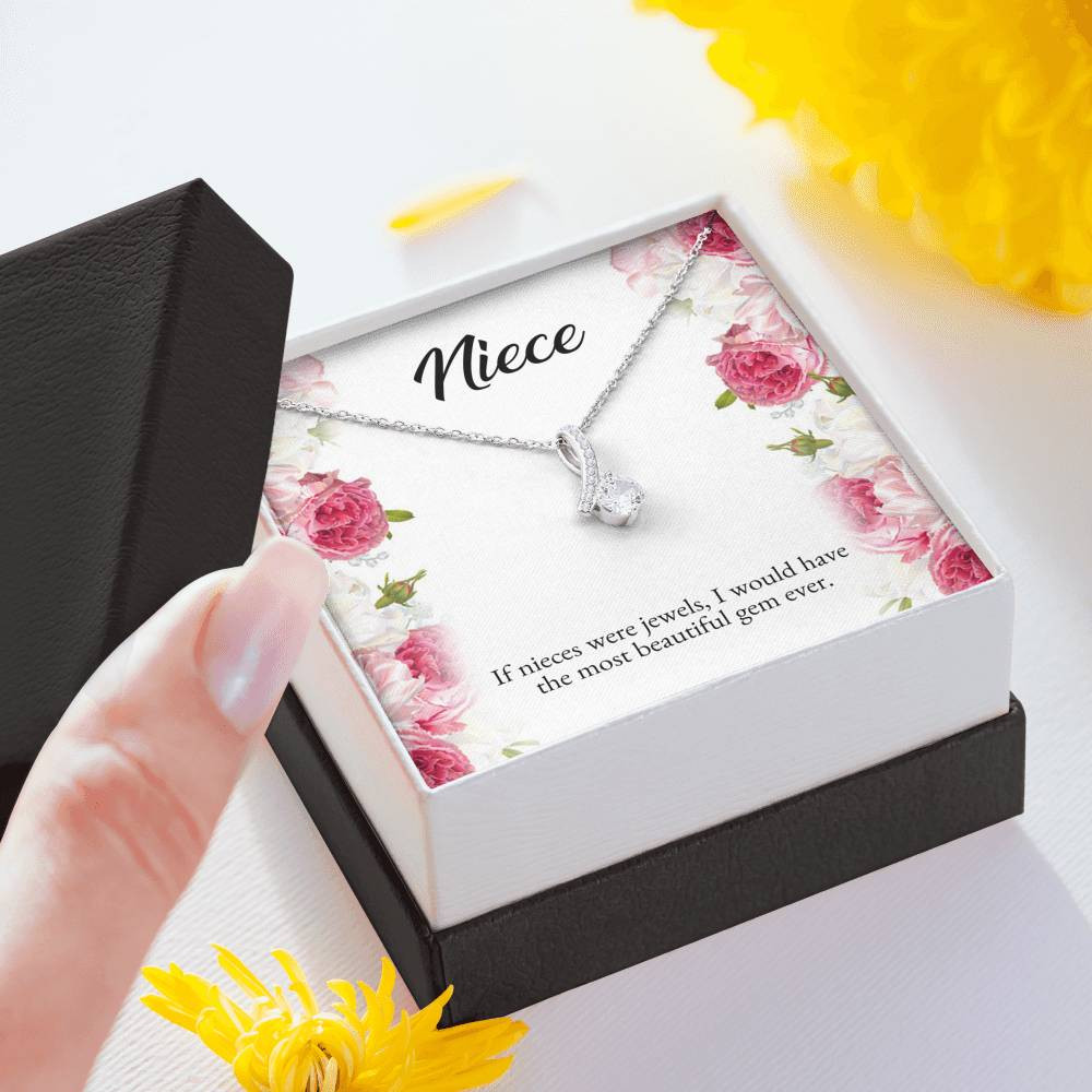 To My Niece Gifts, If Nieces Were Jewels, Alluring Beauty Necklace For Women, Niece Birthday Present From Aunt Uncle