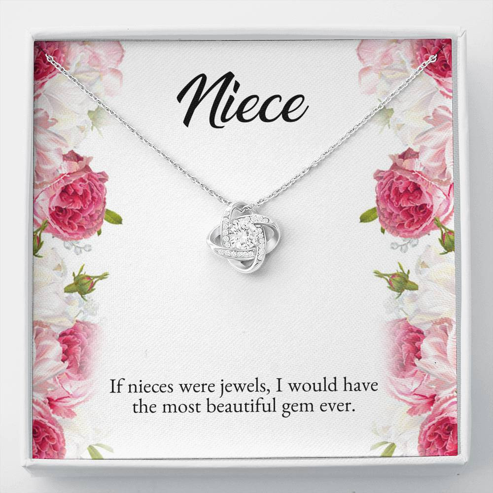 To My Niece Gifts, If Nieces Were Jewels, Love Knot Necklace For Women, Niece Birthday Present From Aunt Uncle
