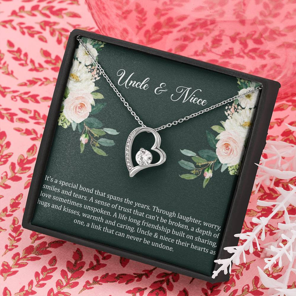 To My Niece Gifts, Special Bond, Forever Love Heart Necklace For Women, Niece Birthday Present From Uncle