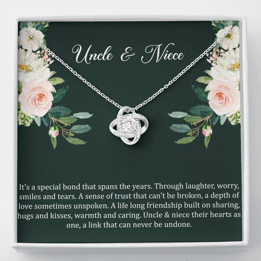 To My Niece Gifts, Special Bond, Love Knot Necklace For Women, Niece Birthday Present From Uncle