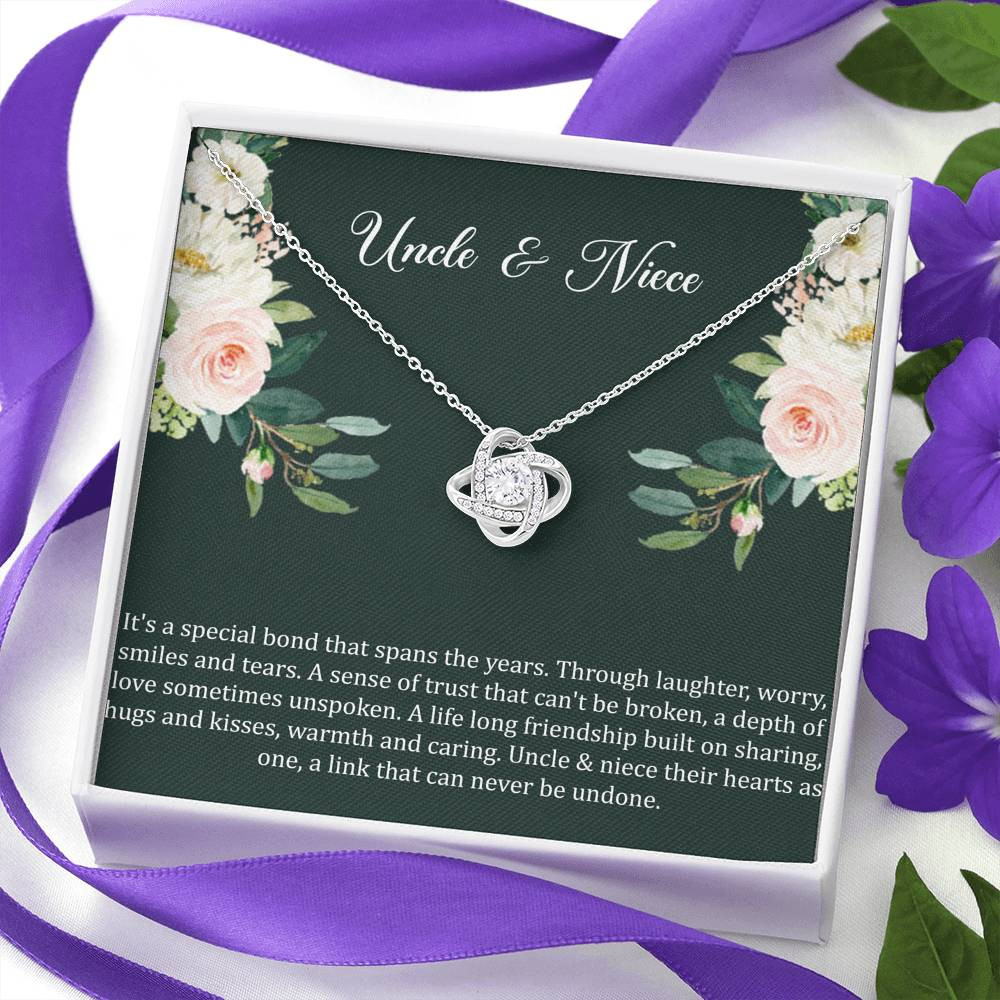To My Niece Gifts, Special Bond, Love Knot Necklace For Women, Niece Birthday Present From Uncle