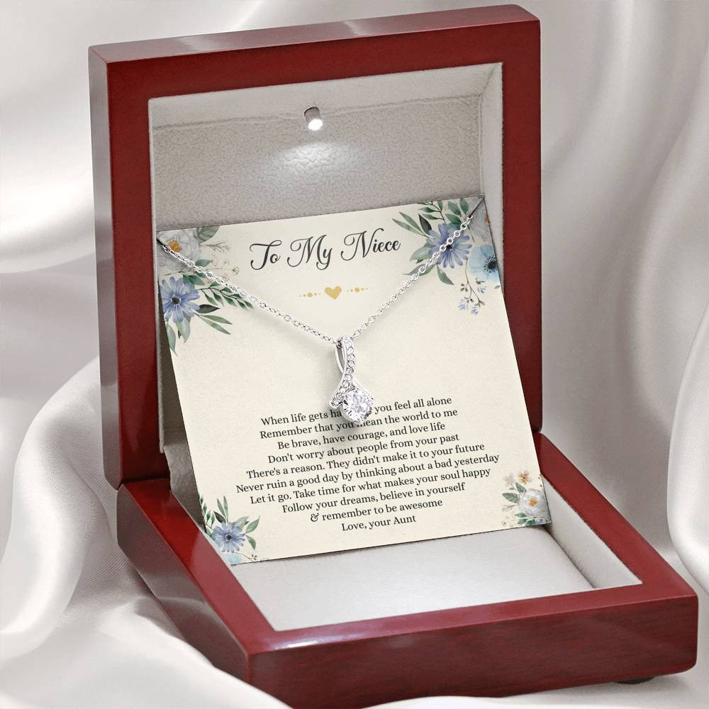 To My Niece Gifts, When Life Gets Hard And You Feel All Alone, Alluring Beauty Necklace For Women, Niece Birthday Present From Aunt