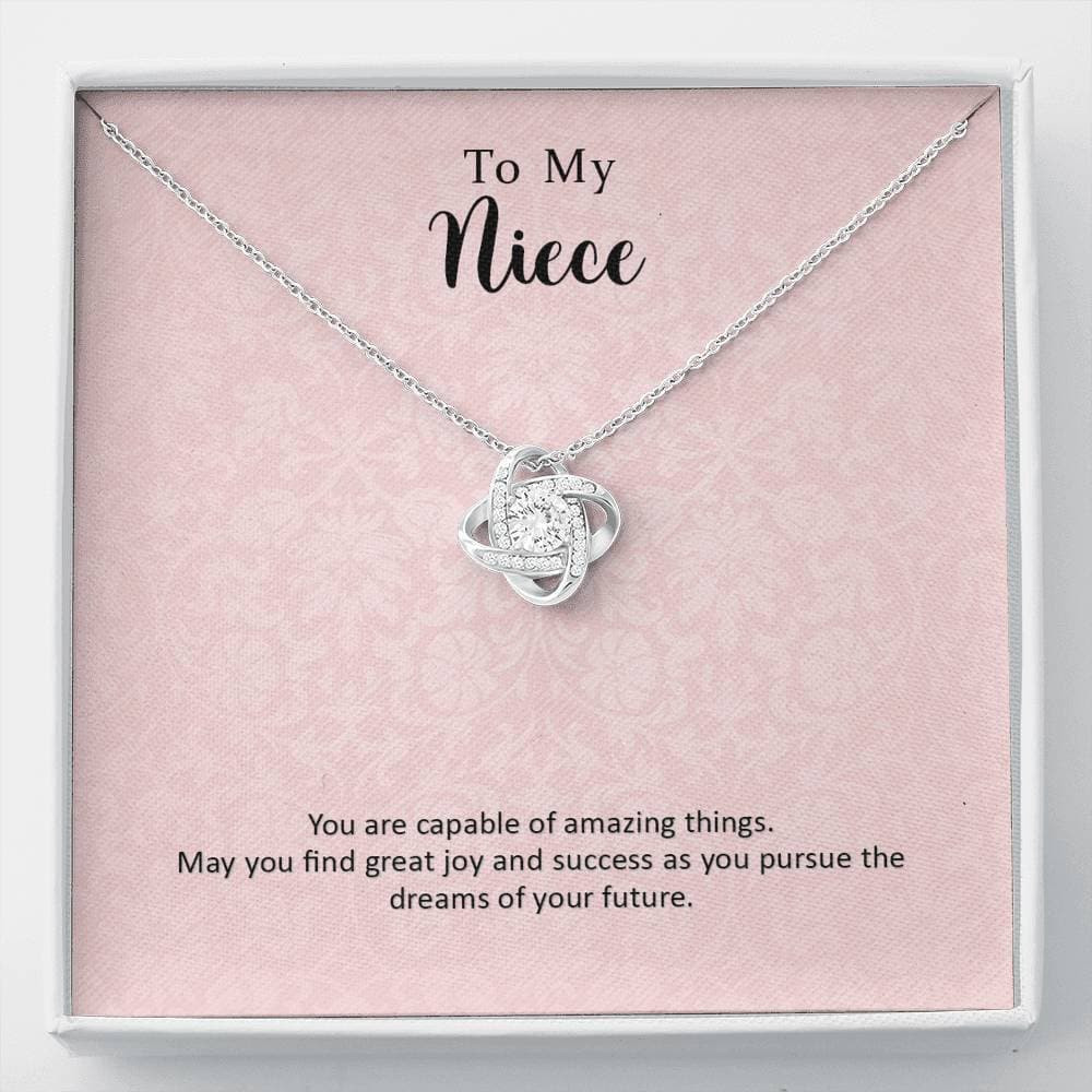 To My Niece Joy and Success Love Knot Necklace