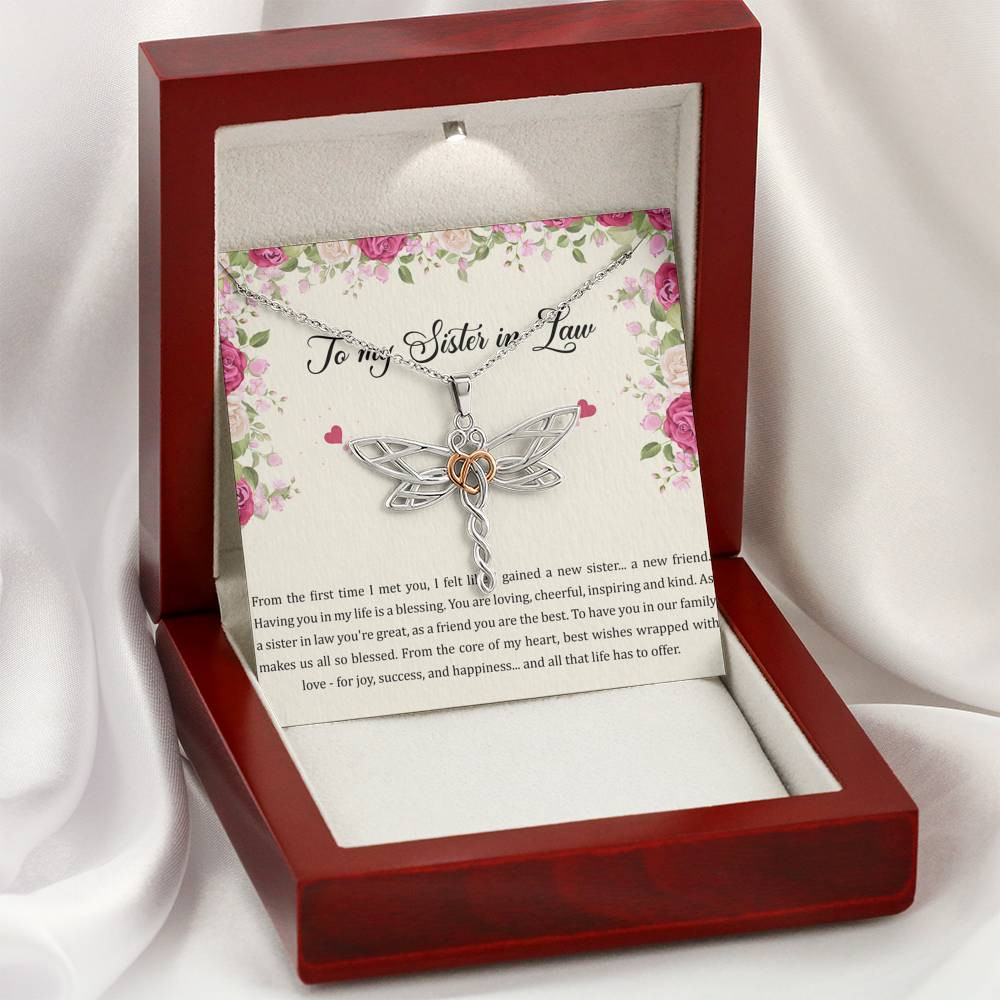 To My Sister-in-law Gifts, A New Friend, Dragonfly Necklace For Women, Birthday Present Idea From Sister