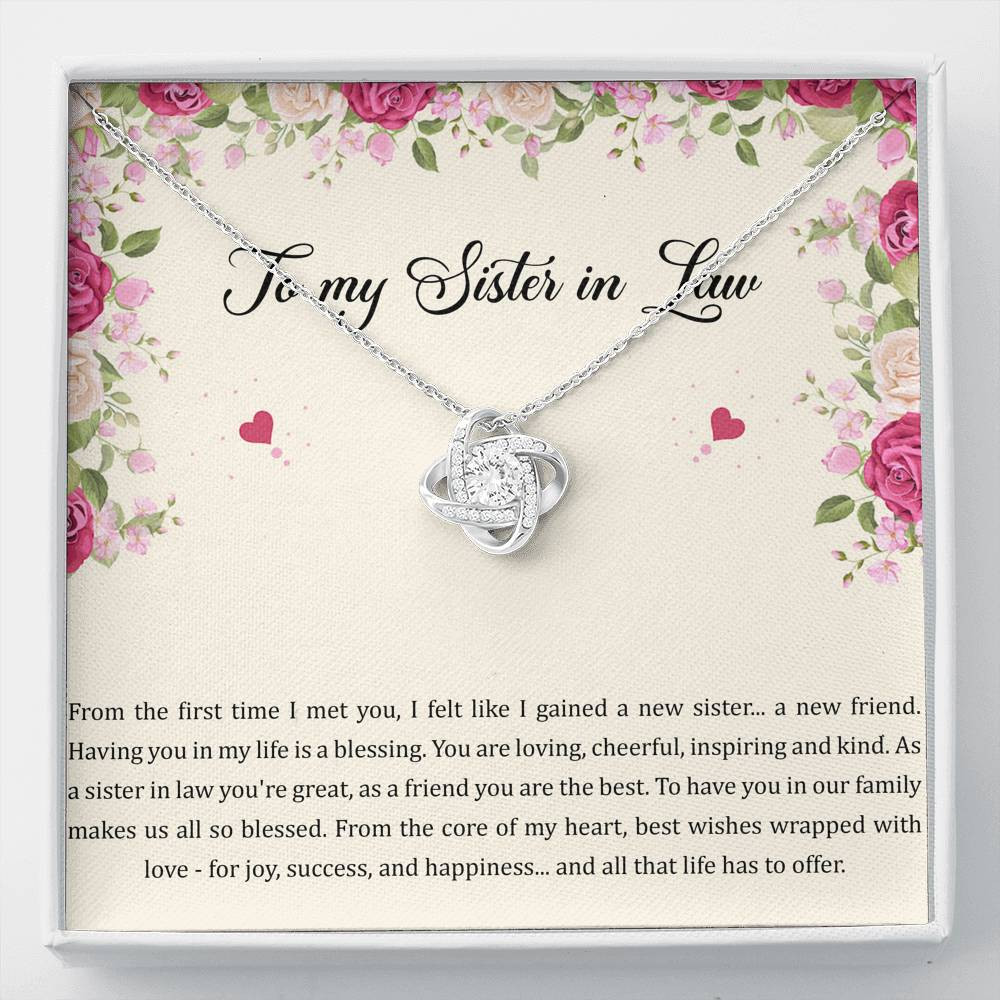 To My Sister-in-law Gifts, A New Friend, Love Knot Necklace For Women, Birthday Present Idea From Sister