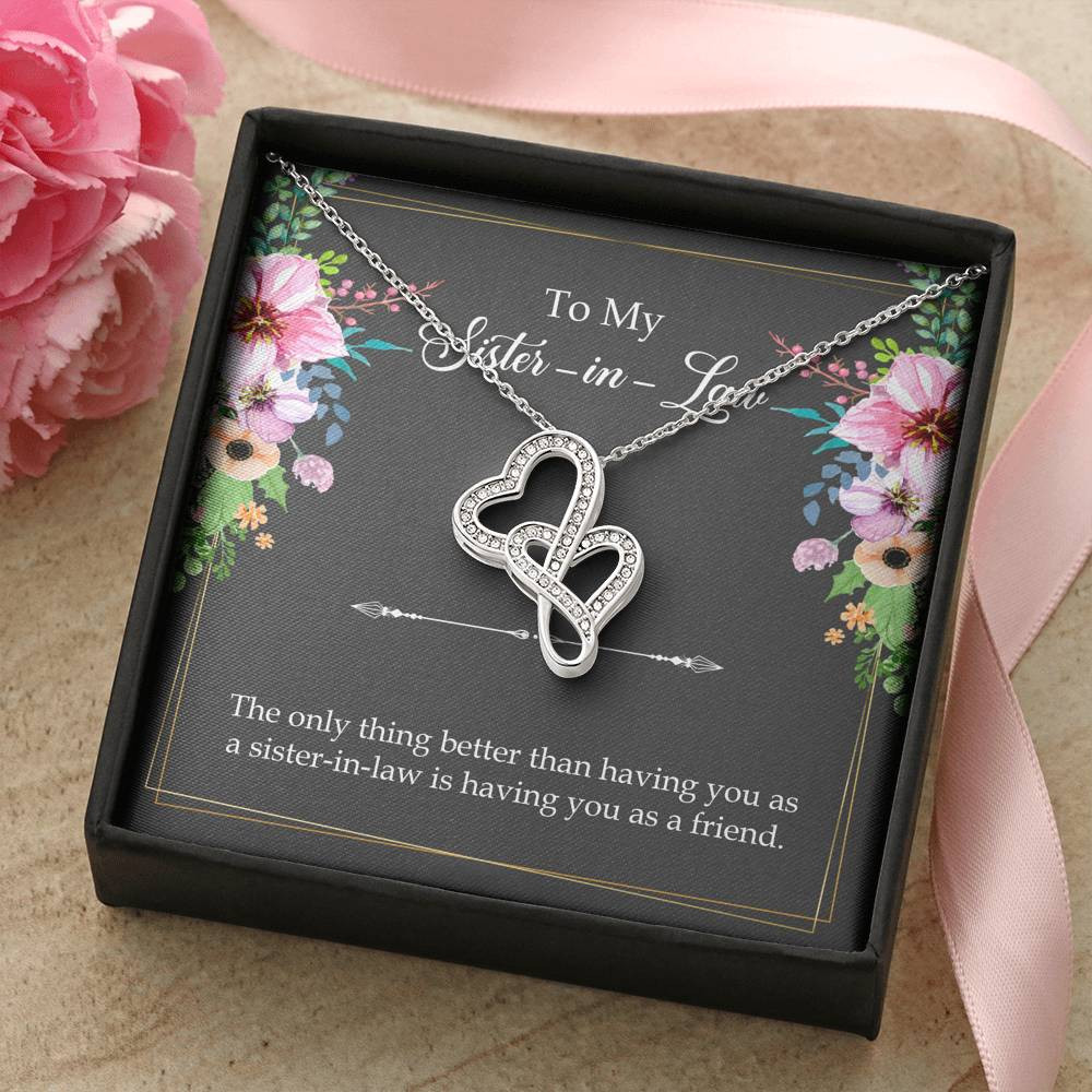 To My Sister-in-Law Gifts, The Only Thing Better, Double Heart Necklace For Women, Wedding Day Thank You Ideas From Bride