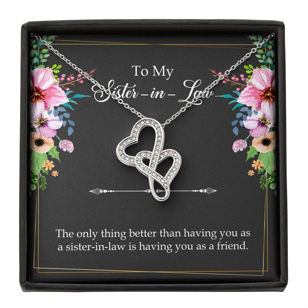 To My Sister-in-Law Gifts, The Only Thing Better, Double Heart Necklace For Women, Wedding Day Thank You Ideas From Bride