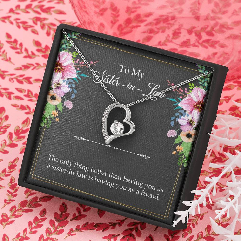 To My Sister-in-Law Gifts, The Only Thing Better, Forever Love Heart Necklace For Women, Wedding Day Thank You Ideas From Bride