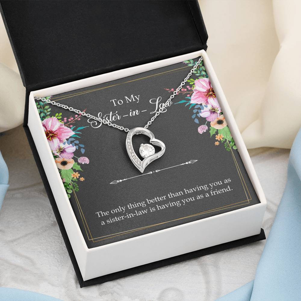To My Sister-in-Law Gifts, The Only Thing Better, Forever Love Heart Necklace For Women, Wedding Day Thank You Ideas From Bride