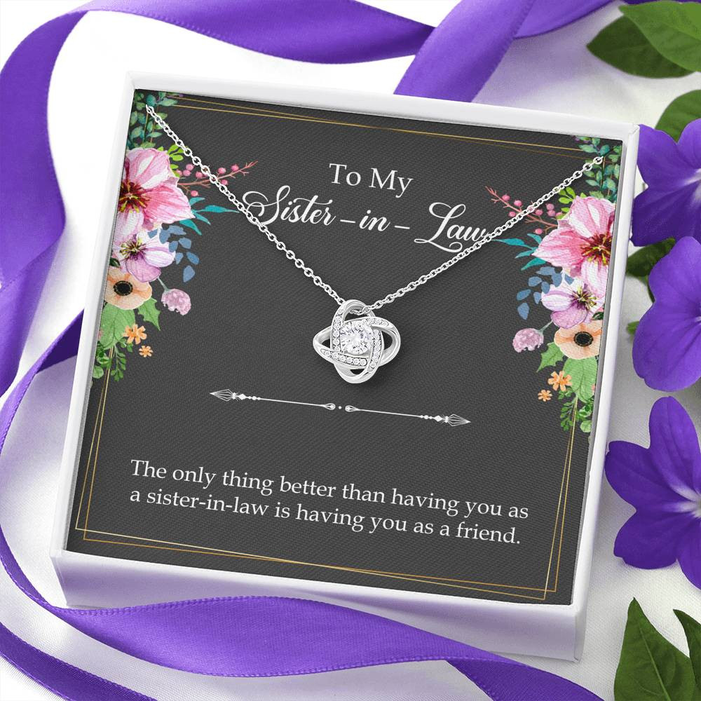 To My Sister-in-Law Gifts, The Only Thing Better, Love Knot Necklace For Women, Wedding Day Thank You Ideas From Bride