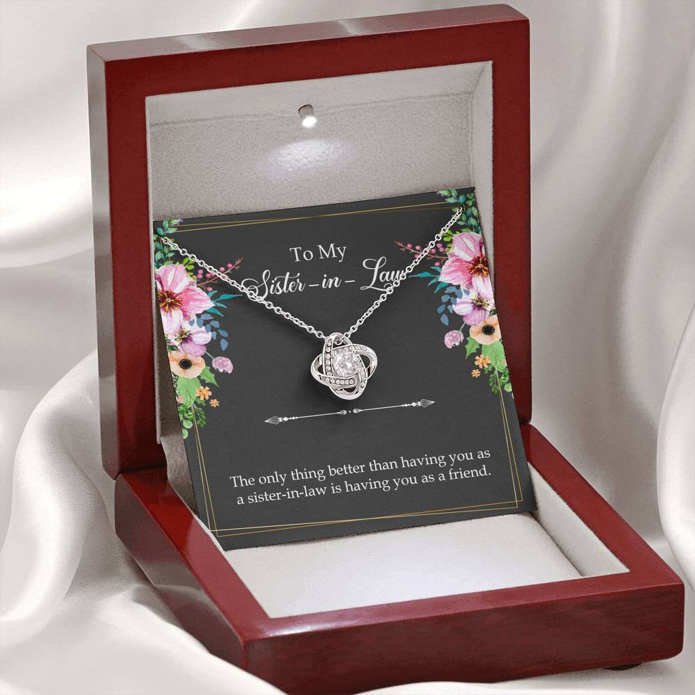 To My Sister-in-Law Gifts, The Only Thing Better, Love Knot Necklace For Women, Wedding Day Thank You Ideas From Bride
