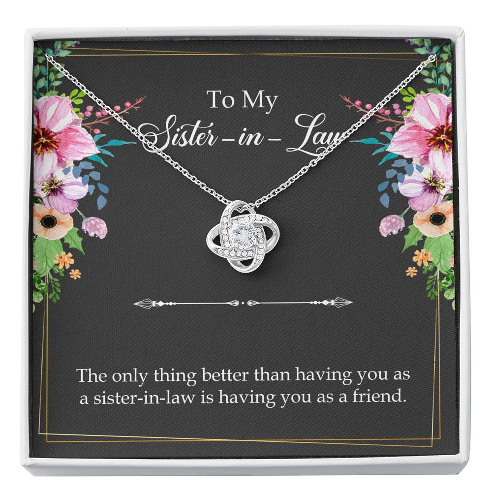 To My Sister-in-Law Gifts, The Only Thing Better, Love Knot Necklace For Women, Wedding Day Thank You Ideas From Bride
