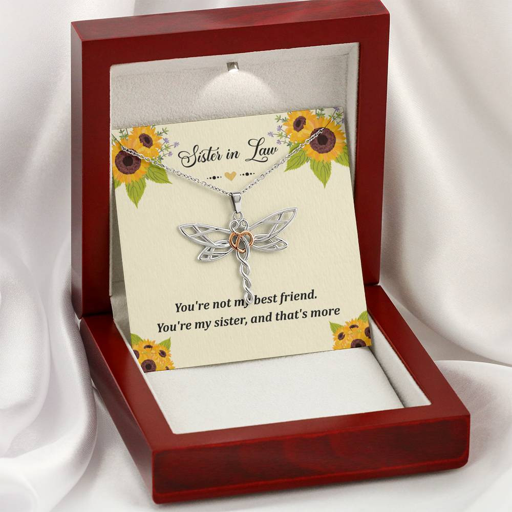 To My Sister-in-law Gifts, You’re Not My Best Friend, Dragonfly Necklace For Women, Birthday Present Idea From Sister