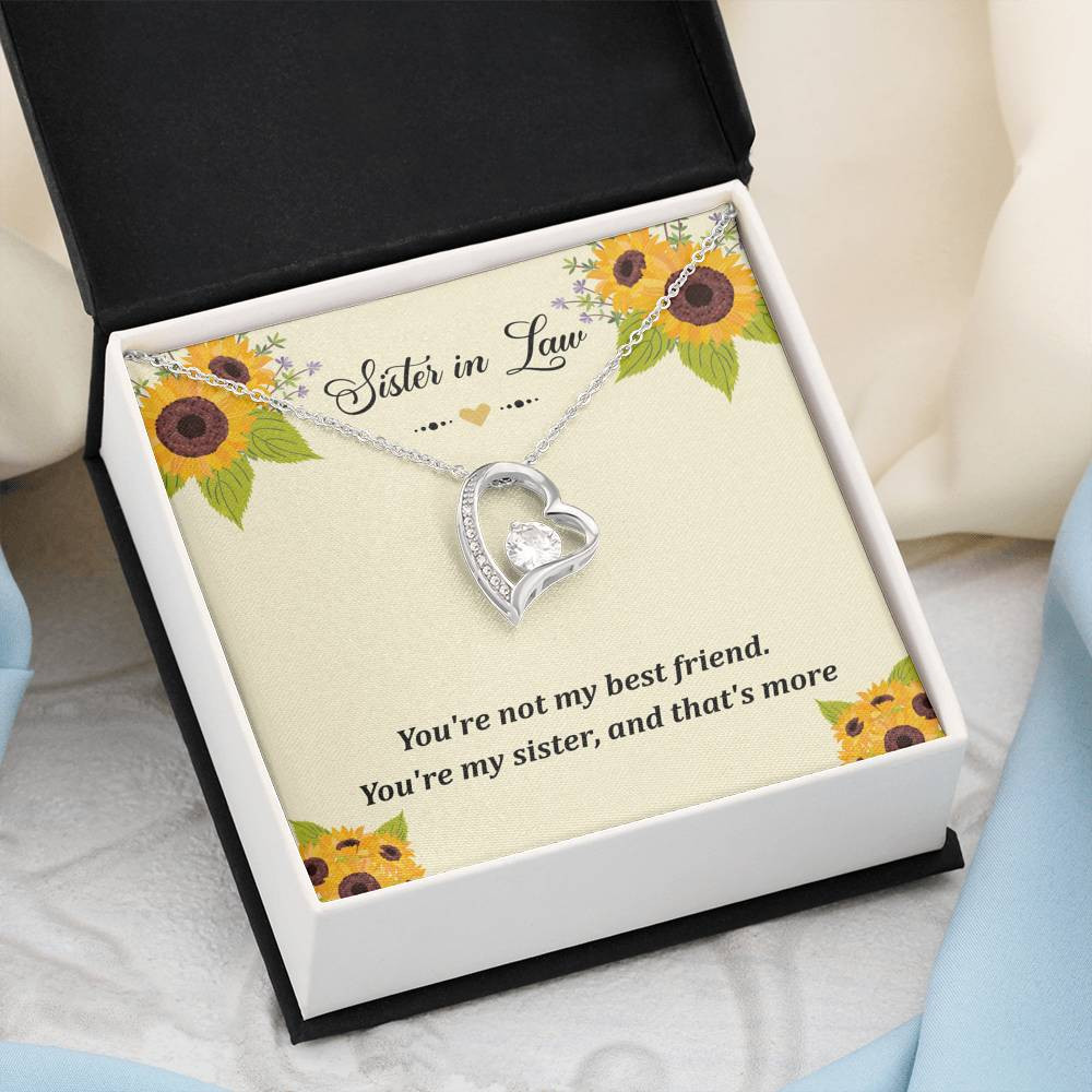To My Sister-in-law Gifts, You’re Not My Best Friend, Forever Love Heart Necklace For Women, Birthday Present Idea From Sister