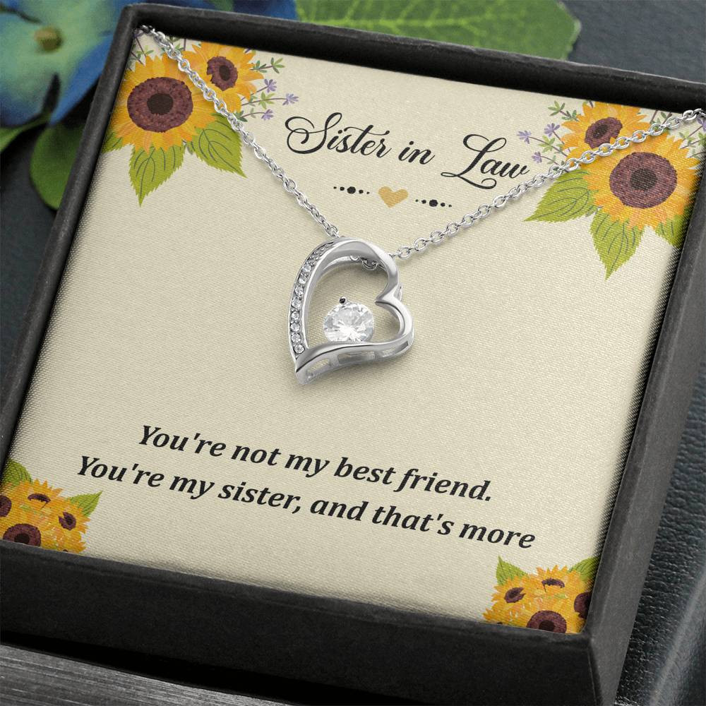 To My Sister-in-law Gifts, You’re Not My Best Friend, Forever Love Heart Necklace For Women, Birthday Present Idea From Sister