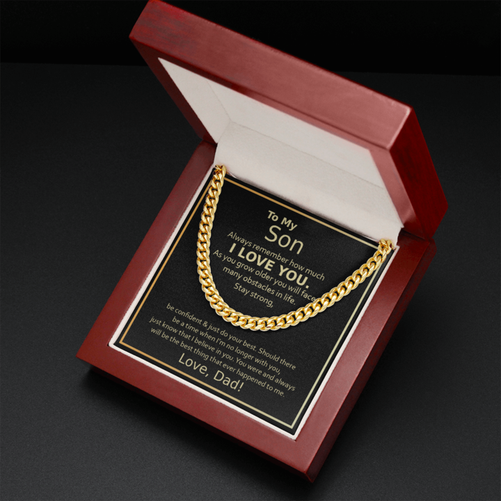 To My Son, I Love You, Cuban Link Chain Necklace