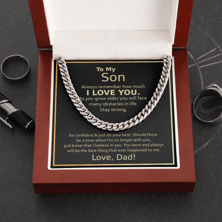 To My Son, I Love You, Cuban Link Chain Necklace