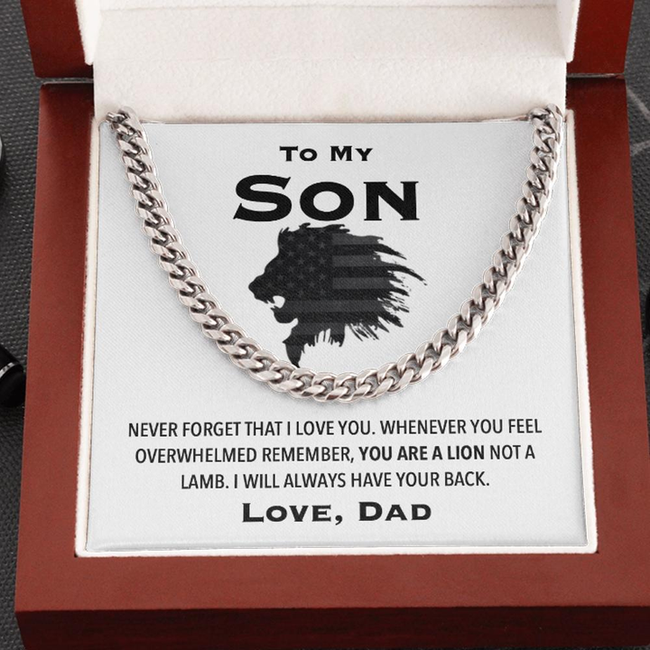 To My Son, Never Forget That I Love You – Cuban Link Chain Necklace