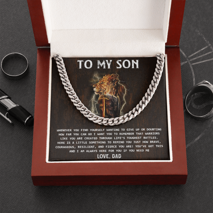 To My Son – I Am Always Will For You – Cuban Link Chain Necklace