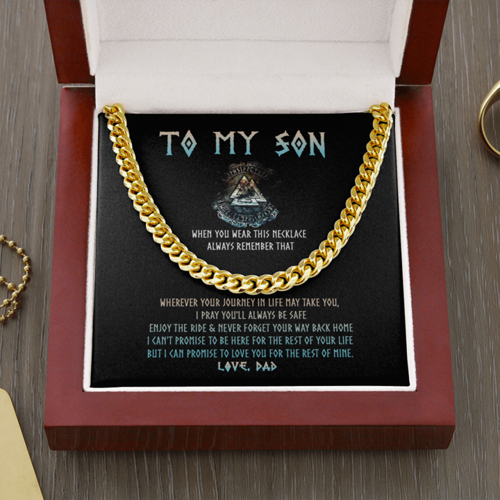 To My Son – I Pray You’ll Always Be Safe – Cuban Link Chain Necklace