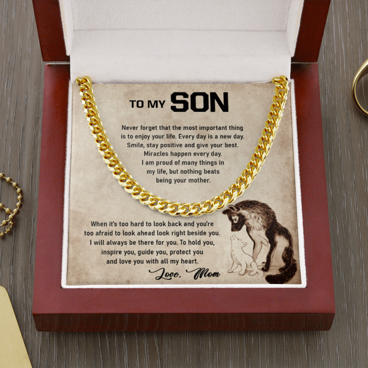 To My Son – I Will Always Be There For You – Cuban Link Chain Necklace