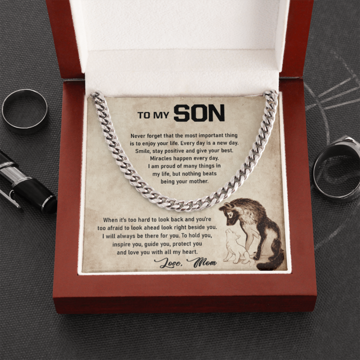 To My Son – I Will Always Be There For You – Cuban Link Chain Necklace