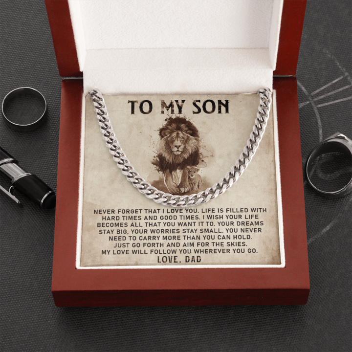 To My Son – My Love Will Follow You Wherever You Go – Cuban Link Chain Necklace