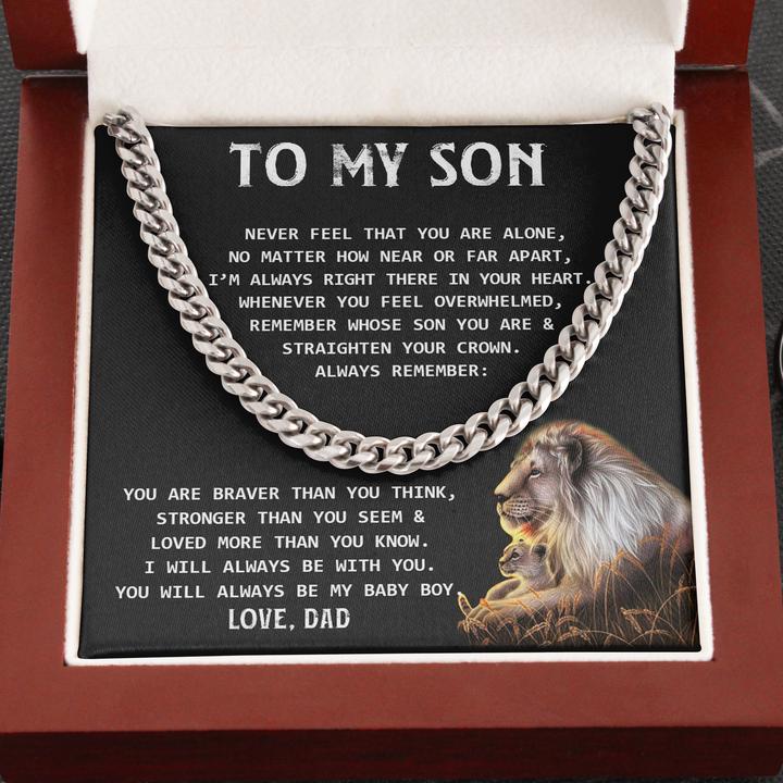 To My Son – Remember Whose Son You Are – Cuban Link Chain Necklace