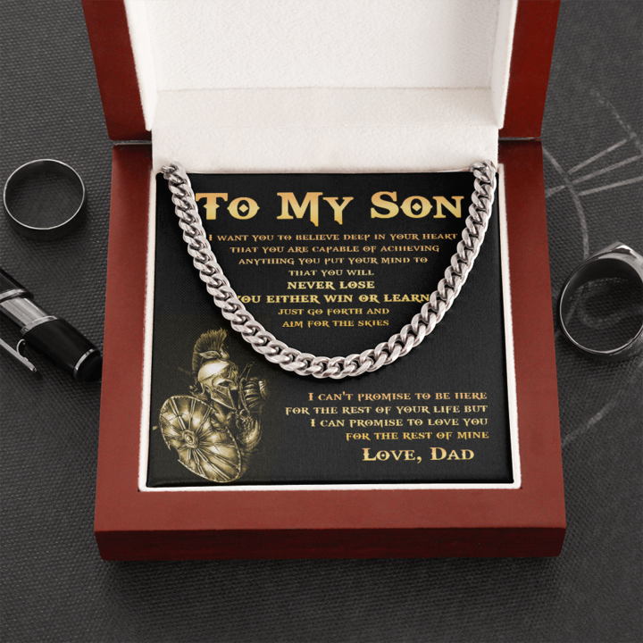 To My Son – You Are Capable Achieving Anything – Cuban Link Chain Necklace