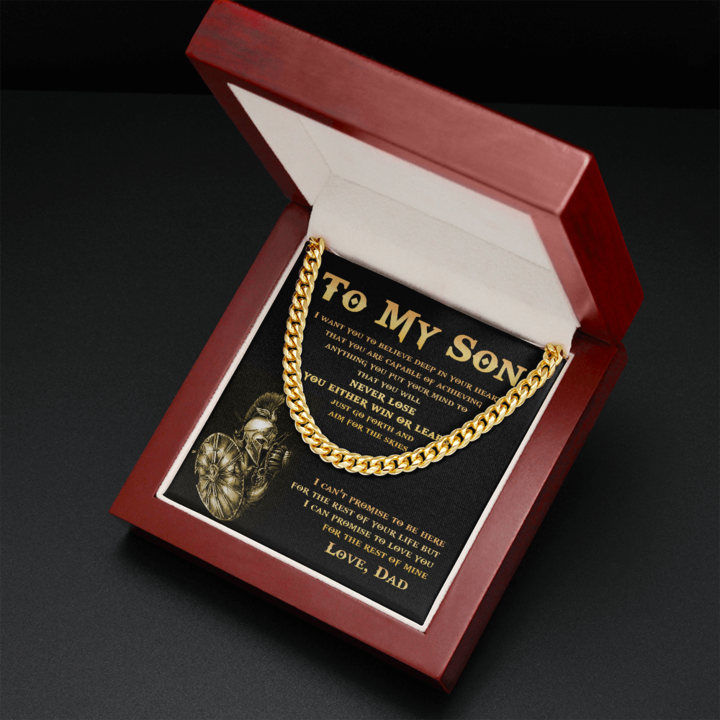 To My Son – You Are Capable Achieving Anything – Cuban Link Chain Necklace