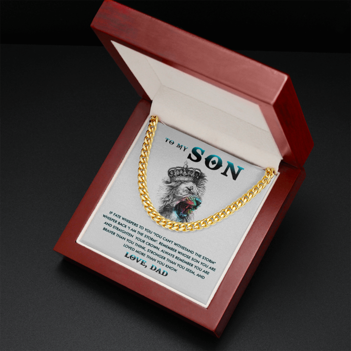 To My Son – You Are Stronger Than You Seem – Cuban Link Chain Necklace