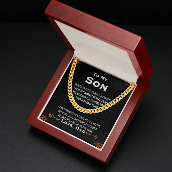 To My Son Necklace – I Can Promise To Love – Cuban Link Chain Necklace